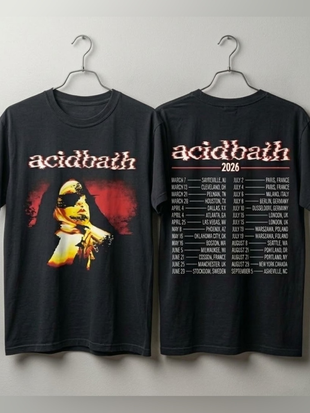 Acid Bath 2026 Tour Processed Nun Sludge Metal Concert Tee | Gildan